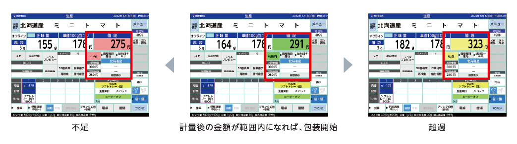 上下金額チェック機能